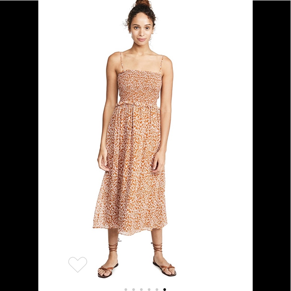 Joie Ambroise Prairie Print Midi Silk Dress Sz XXS